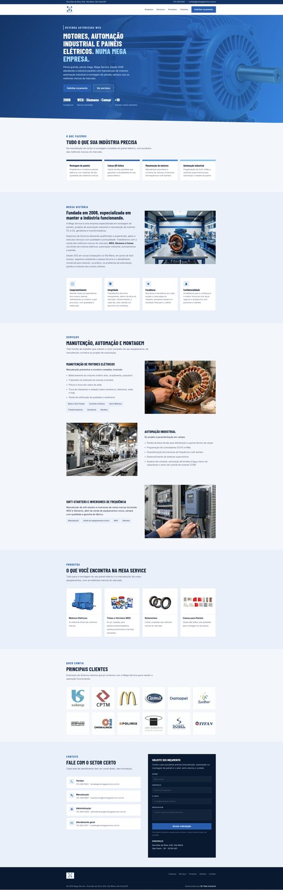 Prévia do site Mega Service