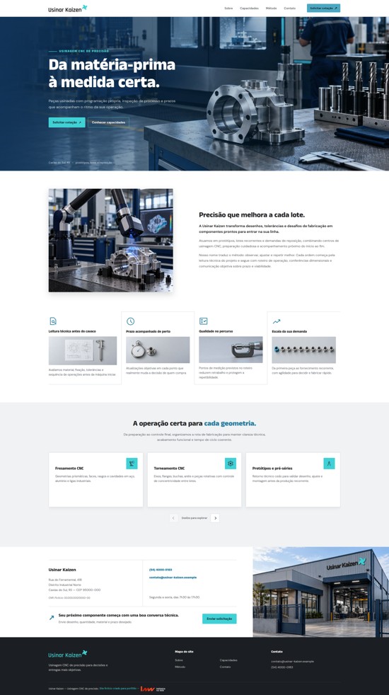 Prévia do site Usinar Kaizen